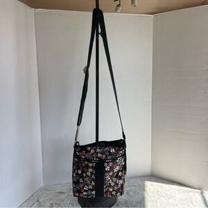 LeSportsac Floral Black Crossbody Bag